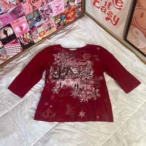 Winter Wonderland Vintage Christmas Graphic Top